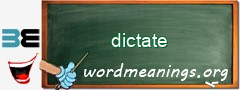 WordMeaning blackboard for dictate